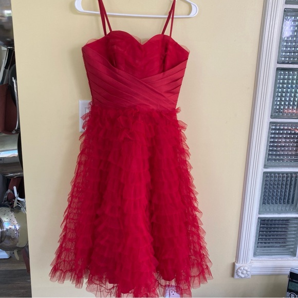 Unique Vintage Dresses & Skirts - Unique Vintage Red Midi Dress